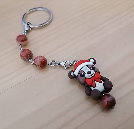 Kľúčenky - Kľúčenka - vianočný medvedík - 18034956_