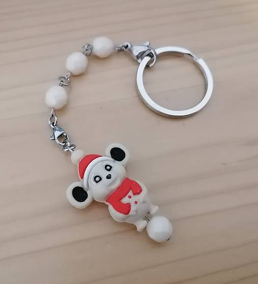 Kľúčenky - Kľúčenka - vianočný myšiak - 18035077_