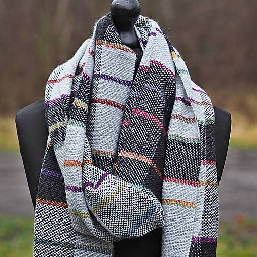 Šály a nákrčníky - RUČNĚ TKANÝ ŠÁL - PLÉD - KARIN - 18035694_