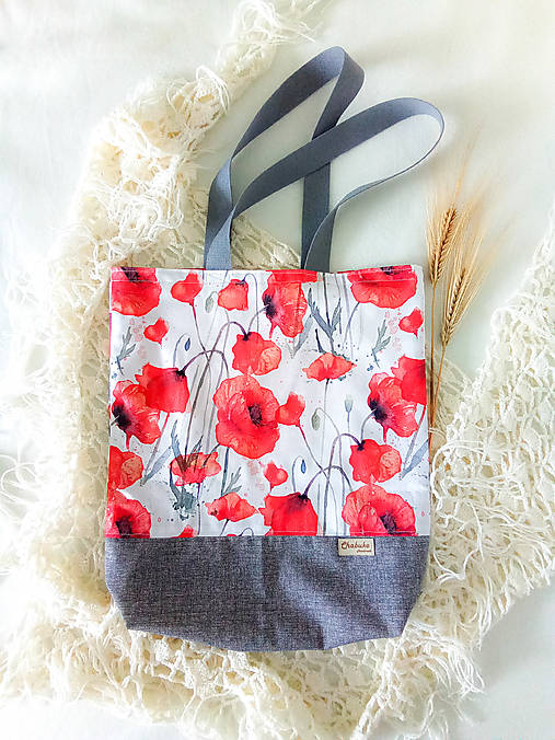 Nákupné tašky - Taška divé maky, akvarel - 18034892_