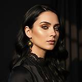 Náušnice - Šujtášové náušnice ZLATOM PRETKÁVANÉ - 18035518_