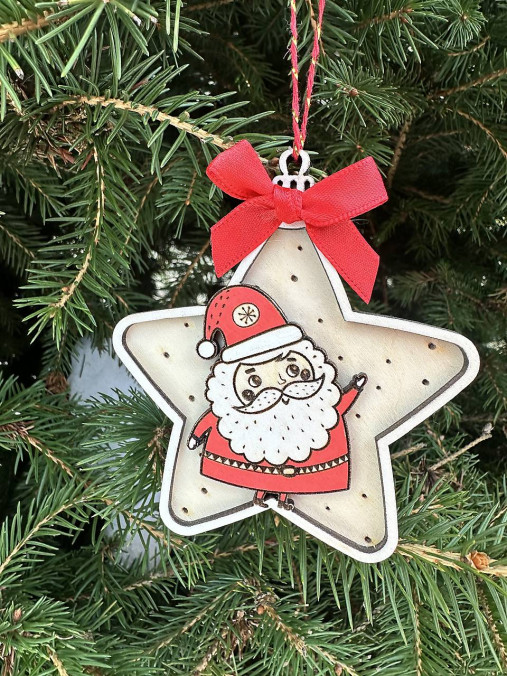 Ozdoba na stromček drevená maľovaná