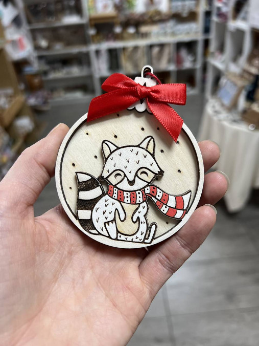 Ozdoba na stromček drevená maľovaná