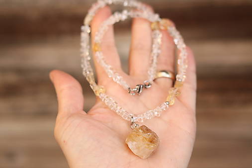 2-dielna súprava šperkov - krištáľ, citrín