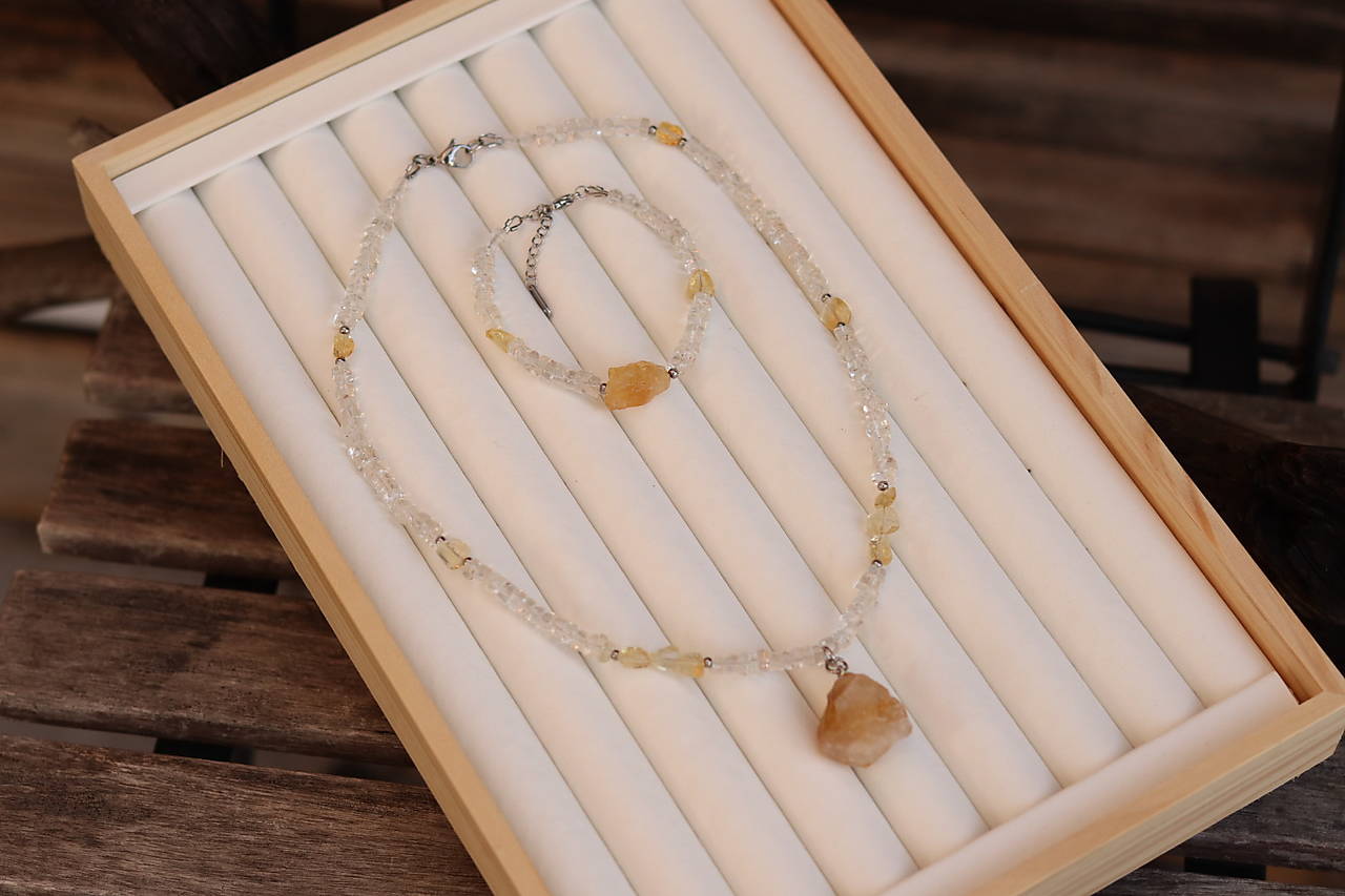 2-dielna súprava šperkov - krištáľ, citrín