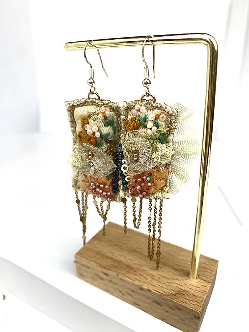 Náušnice vyšívané Romantické