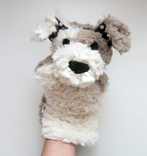 Maňuška psík chlpatý (Smotanovosivohnedý s tmavohnedými uškami)