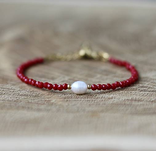 Náramky - Náramok s perlou - spinel - 18038493_