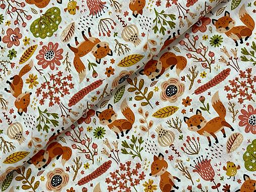 100% BAVLNA STOF FOXY/ LÍŠKY