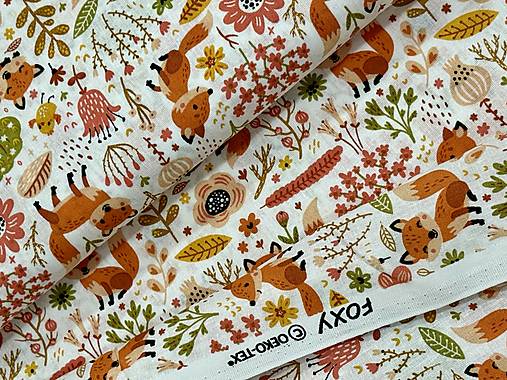 100% BAVLNA STOF FOXY/ LÍŠKY