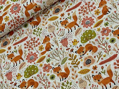 100% BAVLNA STOF FOXY/ LÍŠKY