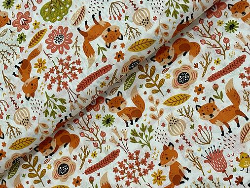 100% BAVLNA STOF FOXY/ LÍŠKY