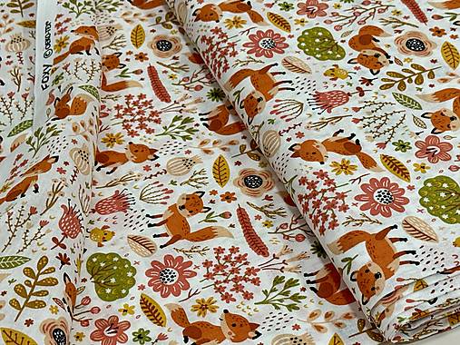 100% BAVLNA STOF FOXY/ LÍŠKY