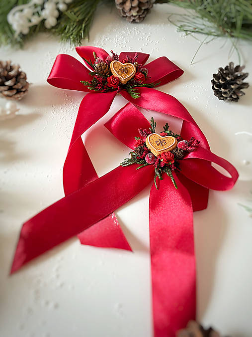 Vianočné mašle do vlasov  "hrejivá láska Vianoc"