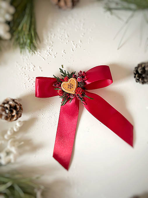 Vianočné mašle do vlasov  "hrejivá láska Vianoc"