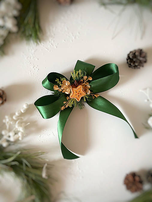 Vianočné mašle do vlasov  "pokoj vianočných dní"