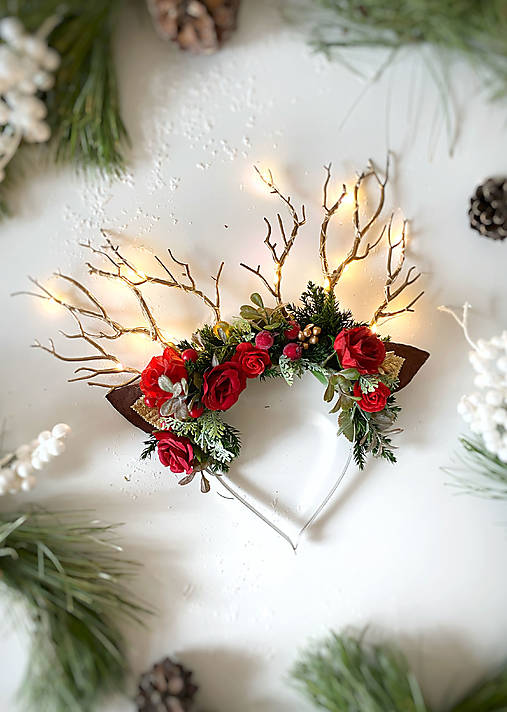 Čelenka so svetielkami "vianočná ruža"