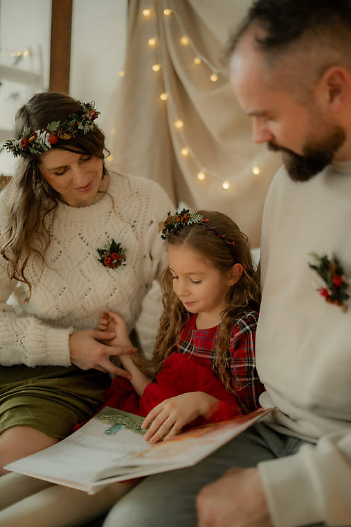 Vianočná čelenka "mágia vianočného lesa" - na stranu