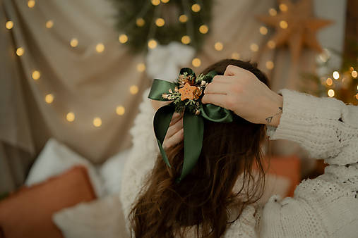 Vianočné mašle do vlasov  "pokoj vianočných dní"
