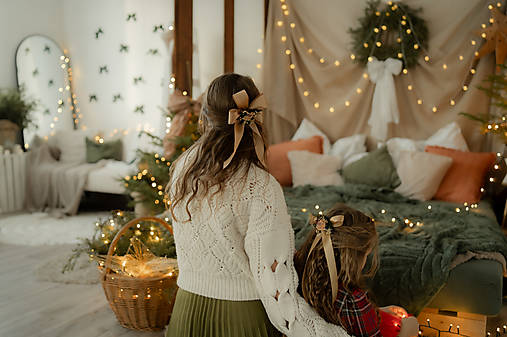 Vianočné mašle do vlasov  "pokoj vianočných dní"