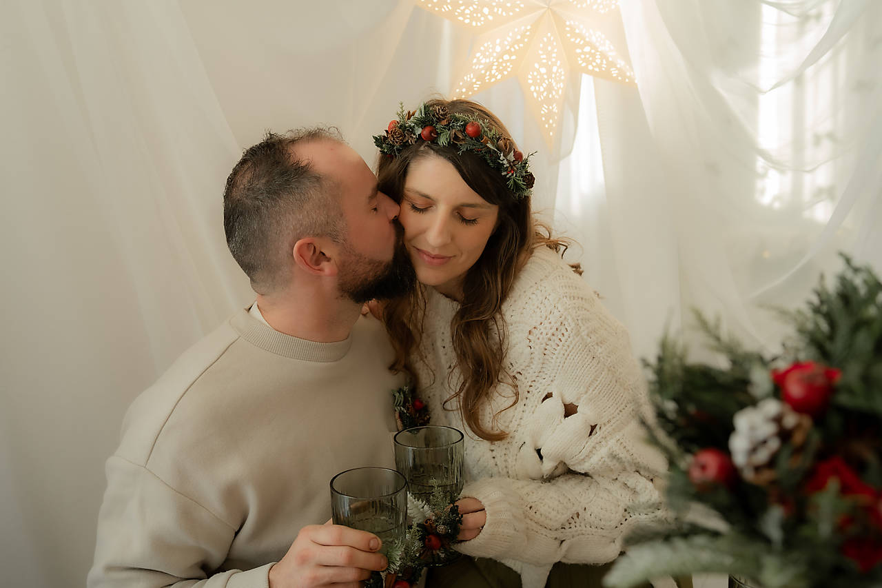 Vianočná čelenka "mágia vianočného lesa"