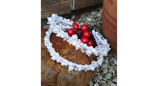 Ozdoby do vlasov - Dvojradová čelenka na svadbu / prijímanie - 18037401_