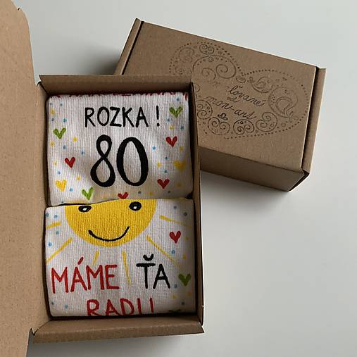 Maľované ponožky s nápisom: "Všetko najlepšie... (biele)