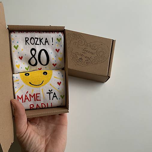 Maľované ponožky s nápisom: "Všetko najlepšie... (biele)