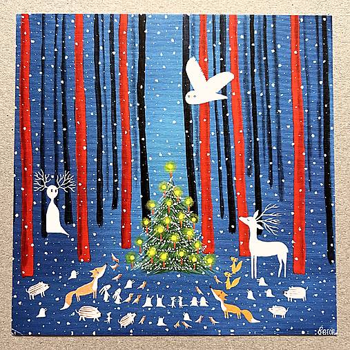 Klasické pohľadnice 15x15cm (Lesné Vianoce)