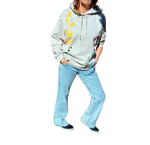 Mikina malovaná s květy