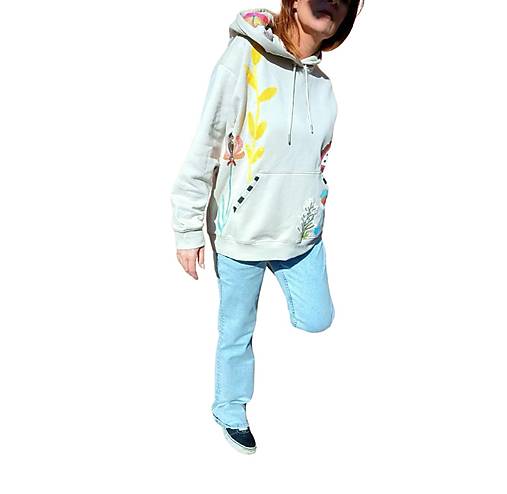 Mikina malovaná s květy