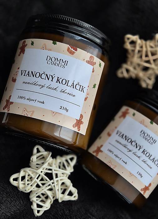 Vianočný koláčik – sójová sviečka s vôňou vanilky a  škorice