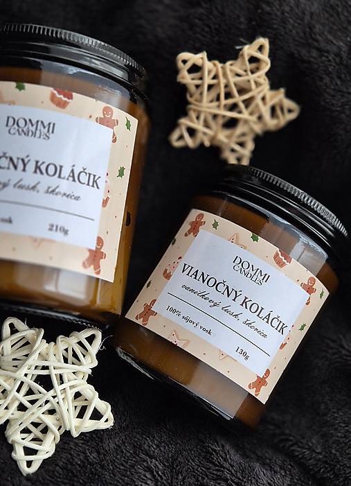 Vianočný koláčik – sójová sviečka s vôňou vanilky a  škorice