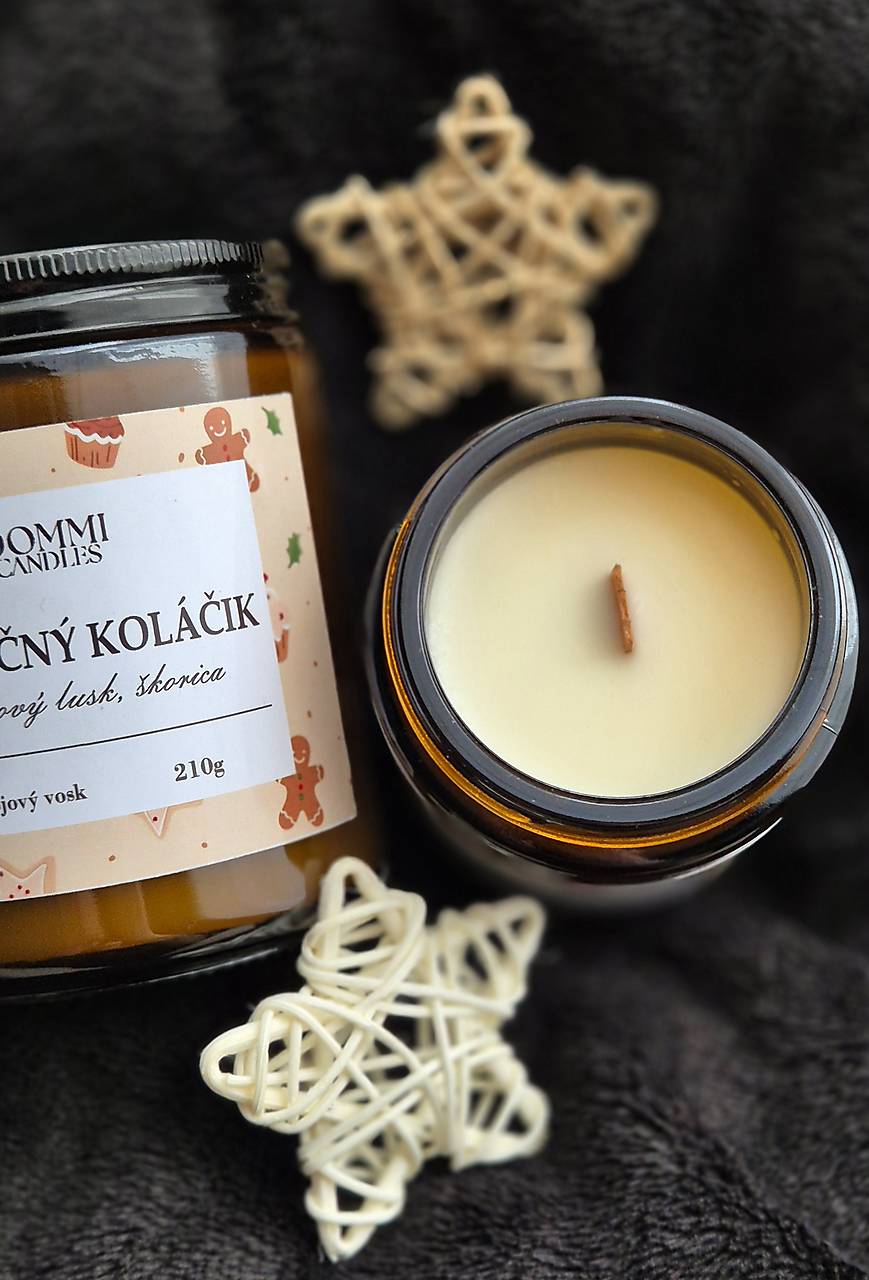 Vianočný koláčik – sójová sviečka s vôňou vanilky a  škorice