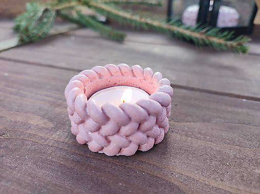 Svietidlá - Terakoto-ružový mini svietnik - 18038416_