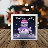 Papiernictvo - Snehuliačik so svetielkami - vianočná pohľadnica - 18038319_