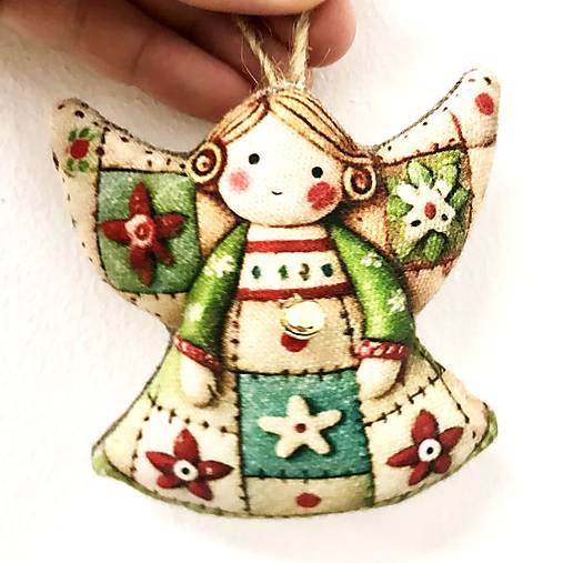 Anjeli s rolničkami v krabičke, 3 ks