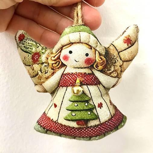 Anjeli s rolničkami v krabičke, 3 ks