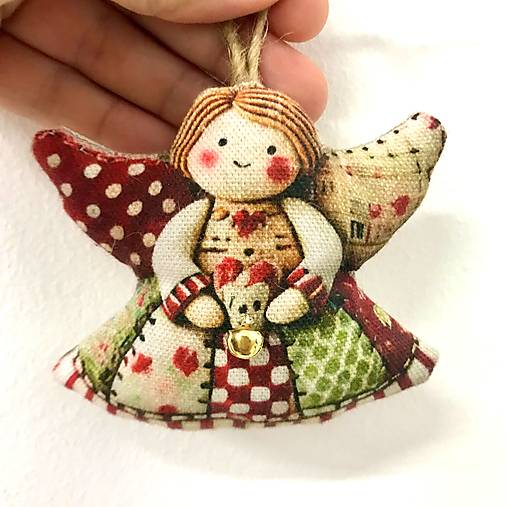 Anjeli s rolničkami v krabičke, 3 ks