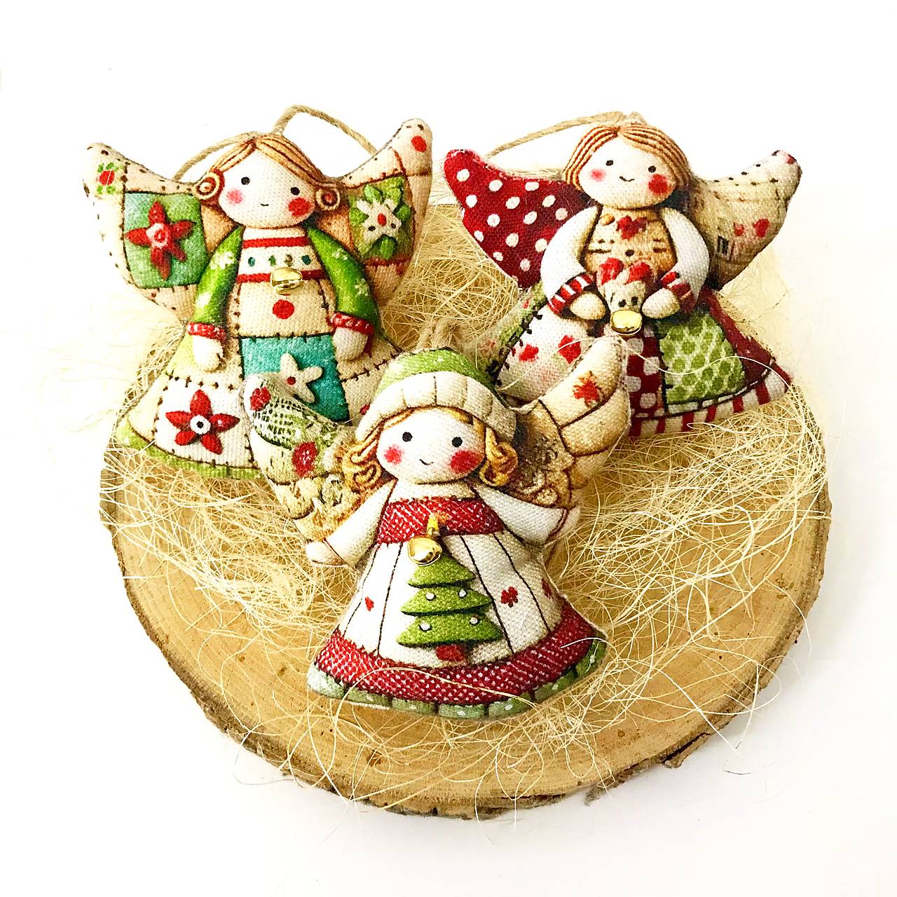 Anjeli s rolničkami v krabičke, 3 ks