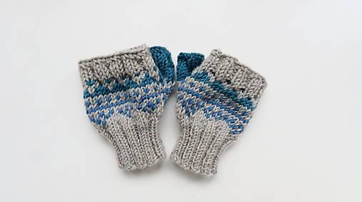Detské doplnky - Bezprstové rukavice 100% merino 3-4 roky - 18039241_