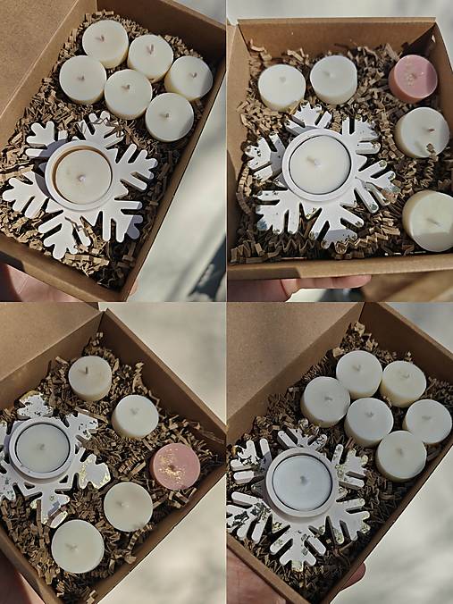 Svietidlá - VÝPREDAJ - Darčeková krabička SVIETNIK A ČAJOVÉ SVIEČKY - 18039881_