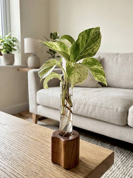 Dekorácie - Minimalistický stojan na zakoreňovanie odrezkov SLIVKA - 18040094_