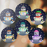 Dekorácie - Snehuliačik so svetielkami - vianočná ozdoba - 18039843_