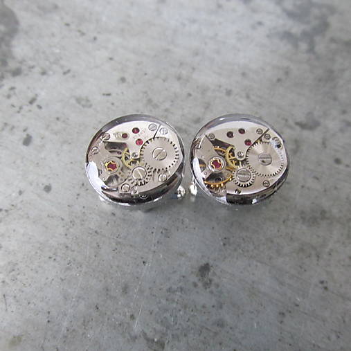 Pánske šperky - LUXUSNÉ MANŽETOVÉ GOMBÍKY strojčeky Swiss made IV - 18041180_