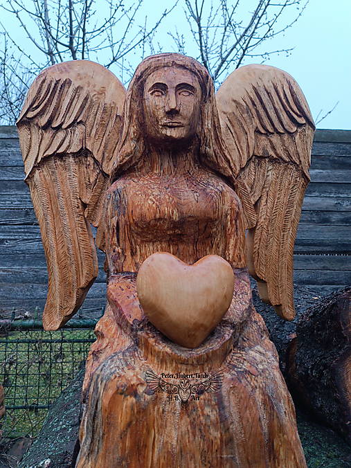 Sochy - Anjel - veľká socha - Angel wooden statue - 18041537_