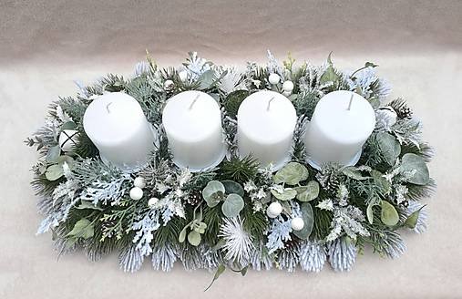 Dekorácie - Podlhovastý adventný svietnik  52 cm - 18041434_