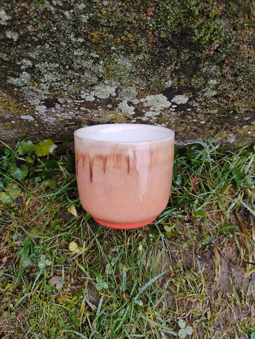 Nádoby - Šálka (hrnek) Kalíšek bez ucha 0,2l (Oranžová) - 18041331_