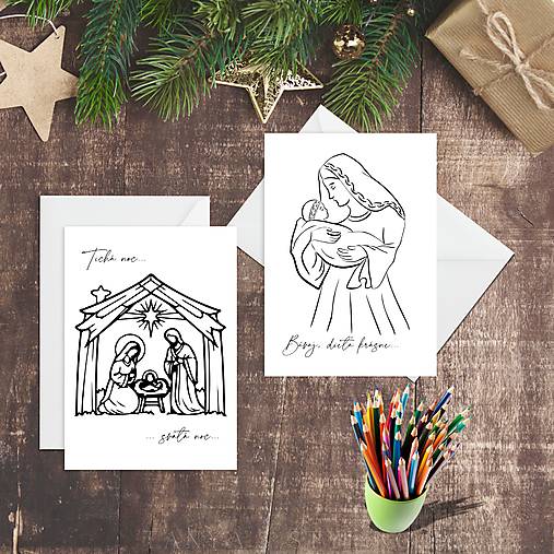 Vymaľuj si pohľadnicu - Vianoce 2ks