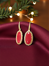 Náušnice - Vintage Maroon Red - náušnice z modelovacej hmoty - 18042052_